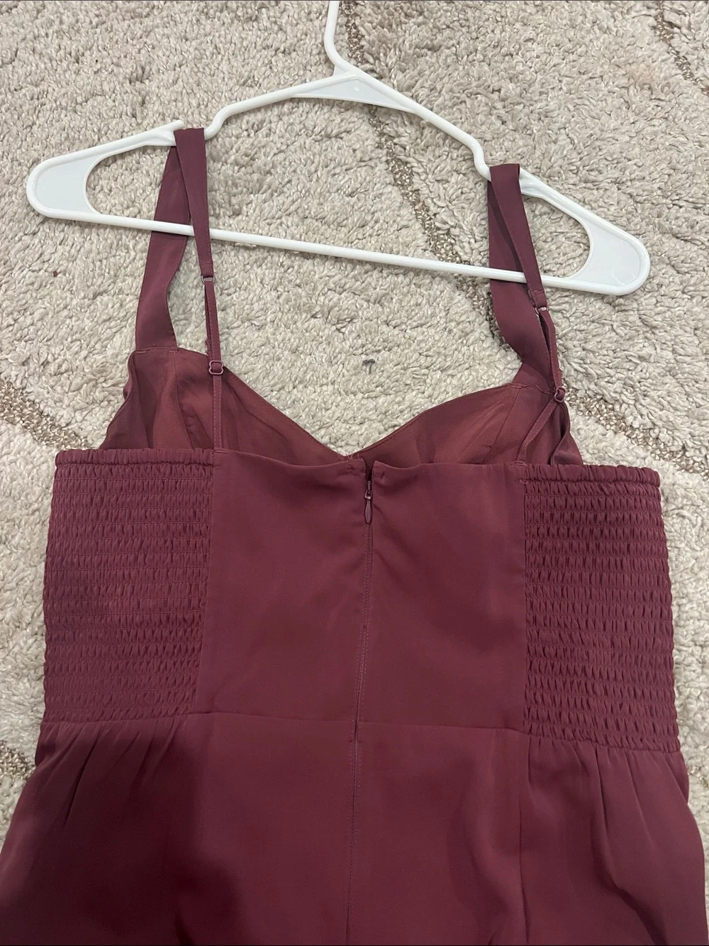 Stunning Wine Abercrombie wedding guest dress- Tiered Ruffle Dress *large petite
